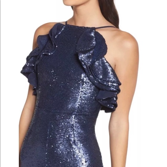 C/Meo Collective navy sequins Illuminated Dress S - Picture 4 of 7